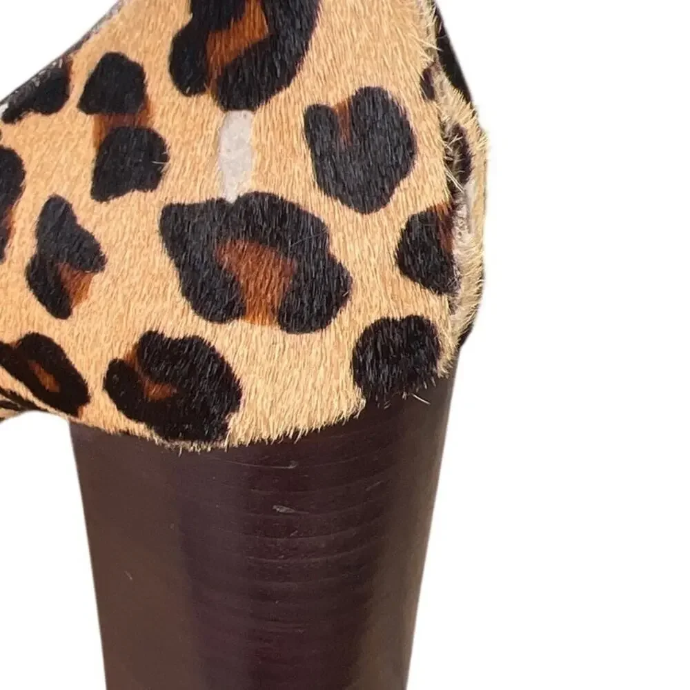 Tory Burch Women’s Ocelot Leopard Calf Hair Pumps Size US 7